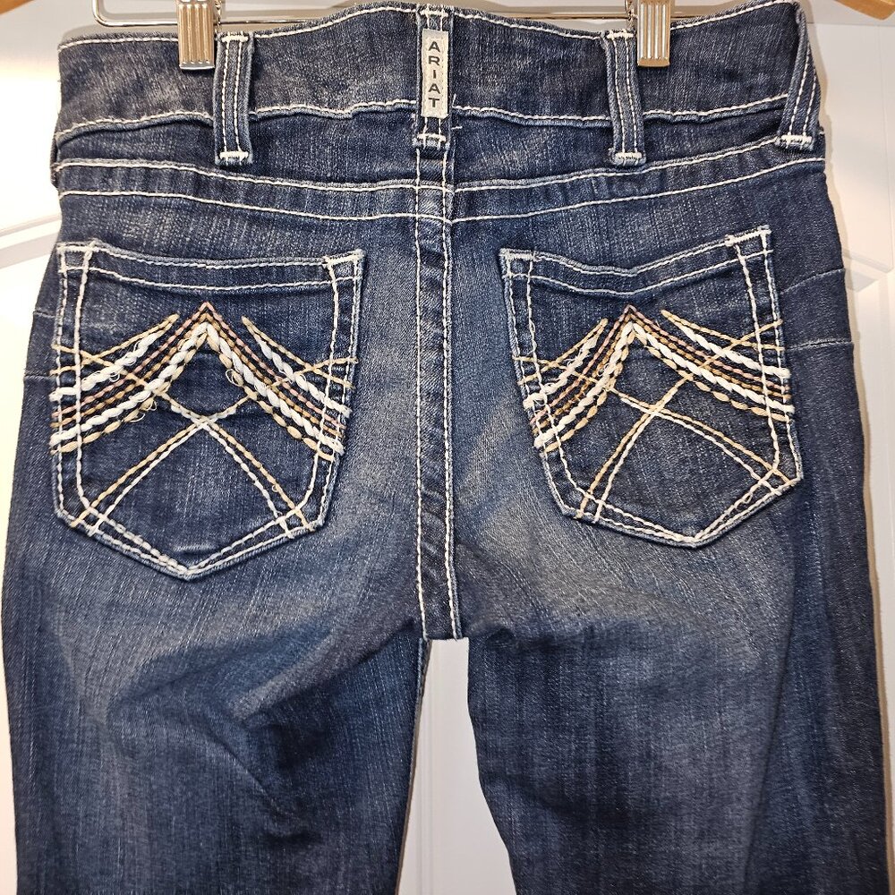 Ariat R.E.A.L. Low Rise Stretch Rosy Whipstitch Boot Cut Jean Size 27L